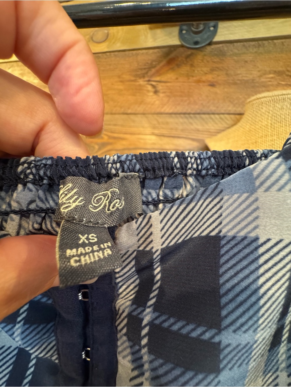 Lily Rose Blue and White Plaid Spaghetti Strap Mini Dress - Picture 2 of 3